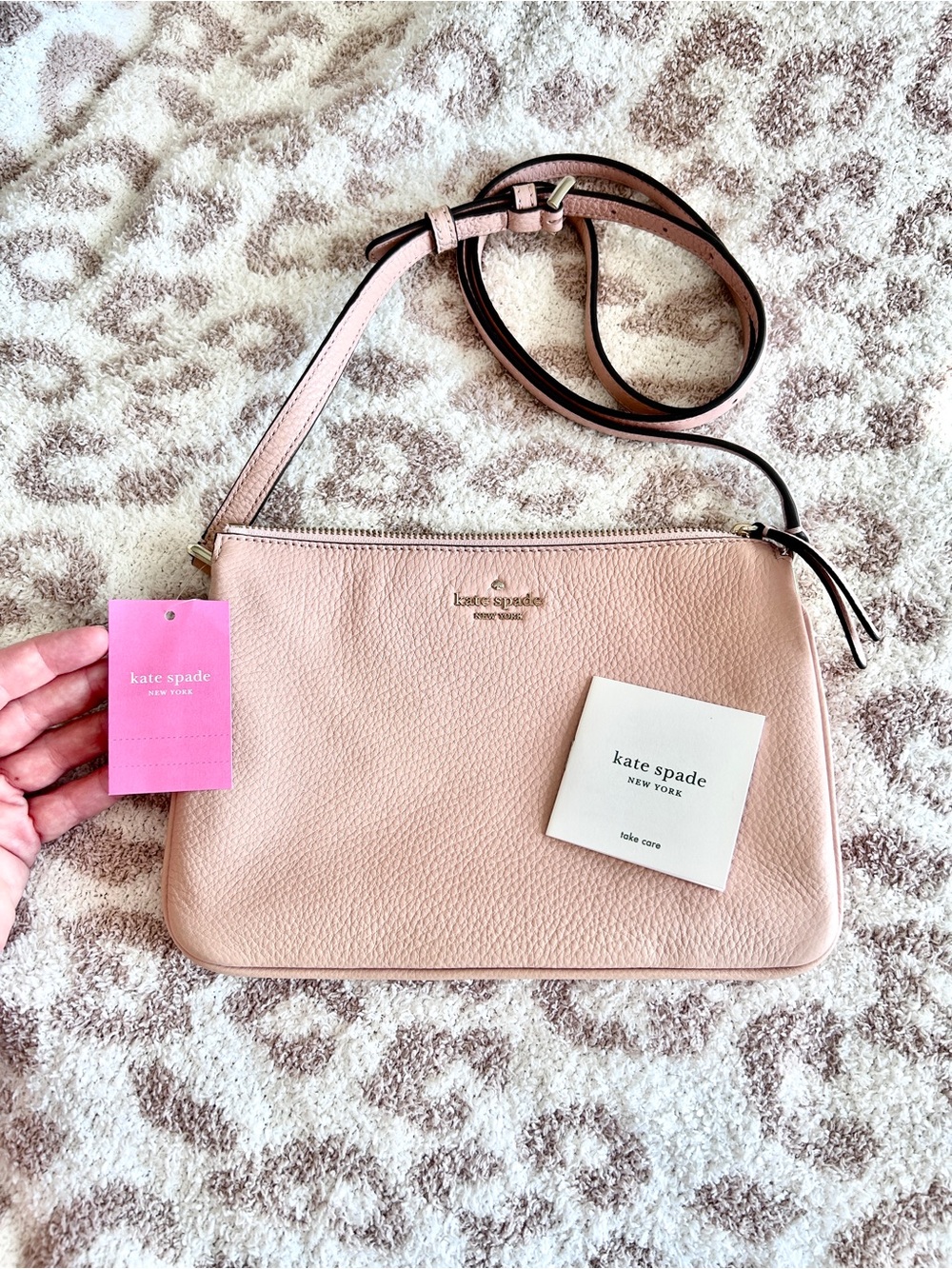 kate spade Pebbled Leather Jackson Crossbody in Color Rosycheeks
